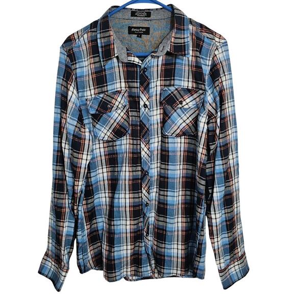 Eighty Eight Platinum‎ Men's Plaid Button Down Shirt Large Casual Western Skater - Picture 1 of 7